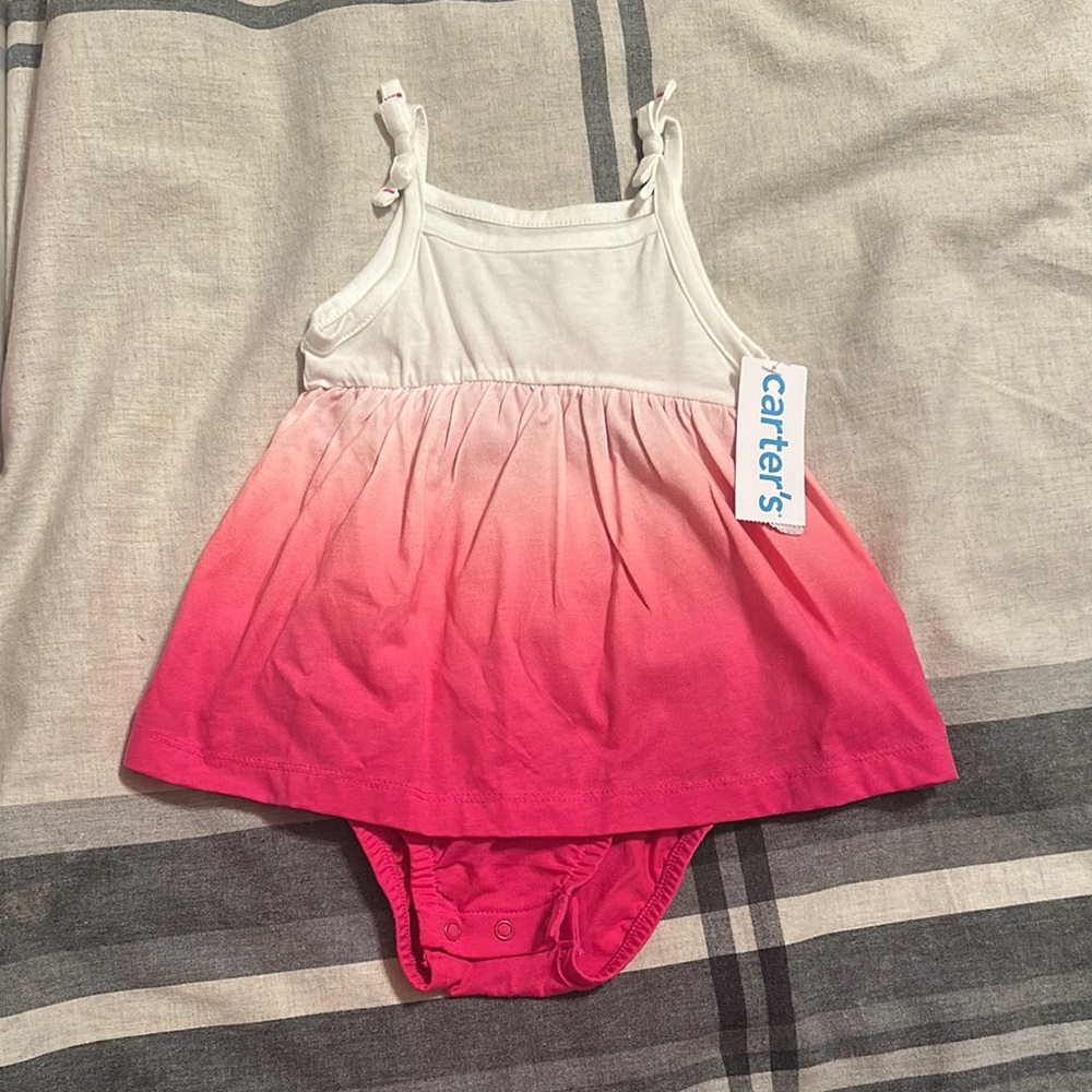 Carter's White and Pink Gradient Baby Dress